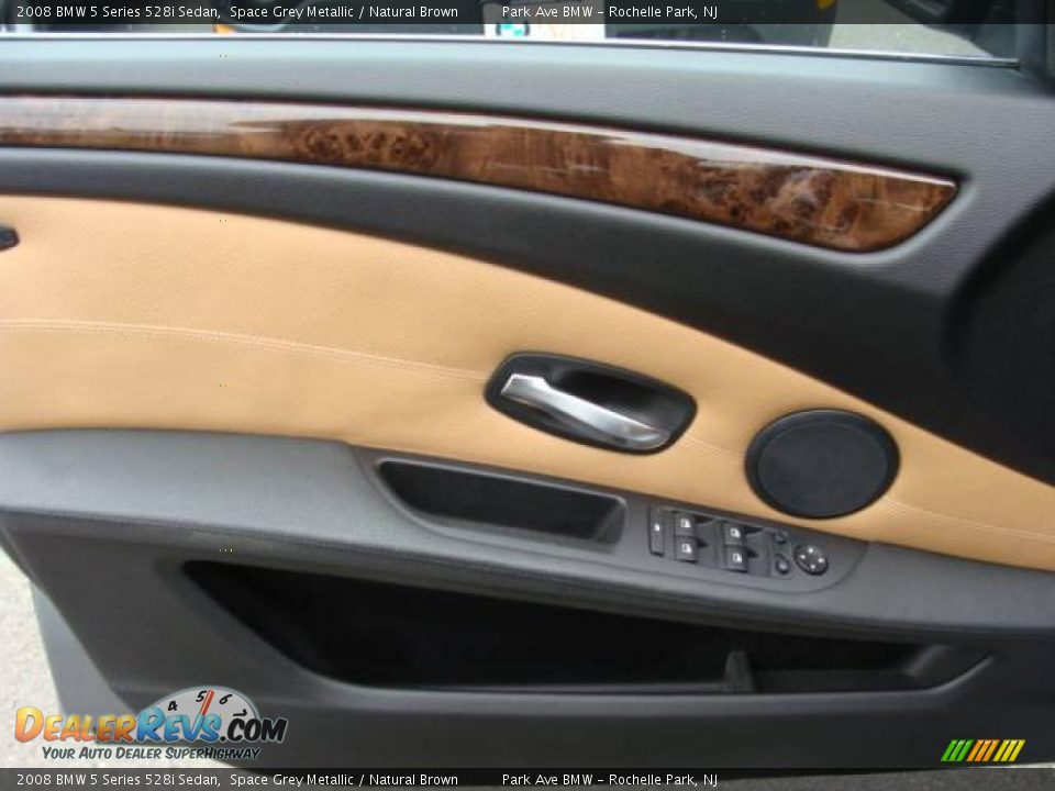 2008 BMW 5 Series 528i Sedan Space Grey Metallic / Natural Brown Photo #9