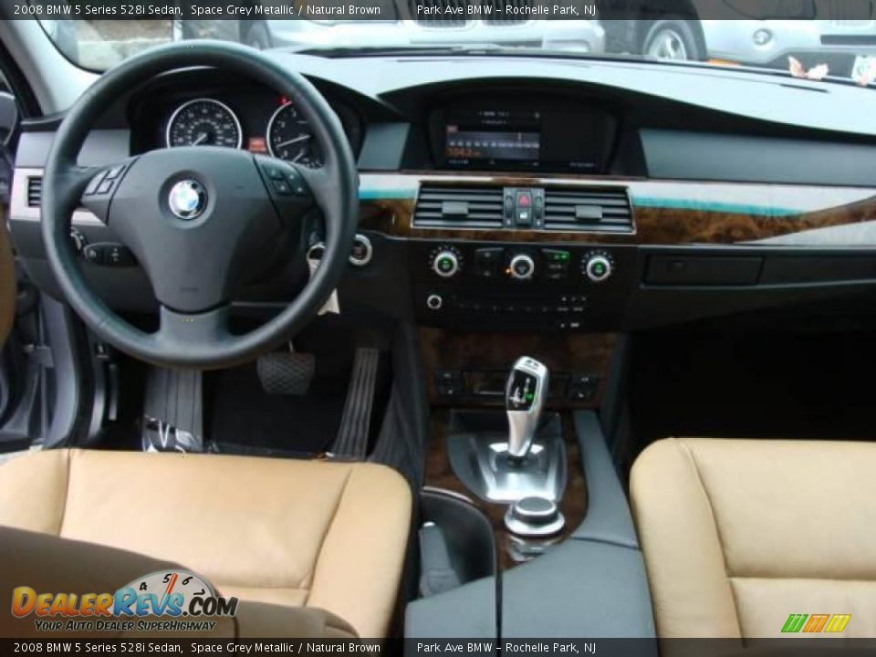 2008 BMW 5 Series 528i Sedan Space Grey Metallic / Natural Brown Photo #12