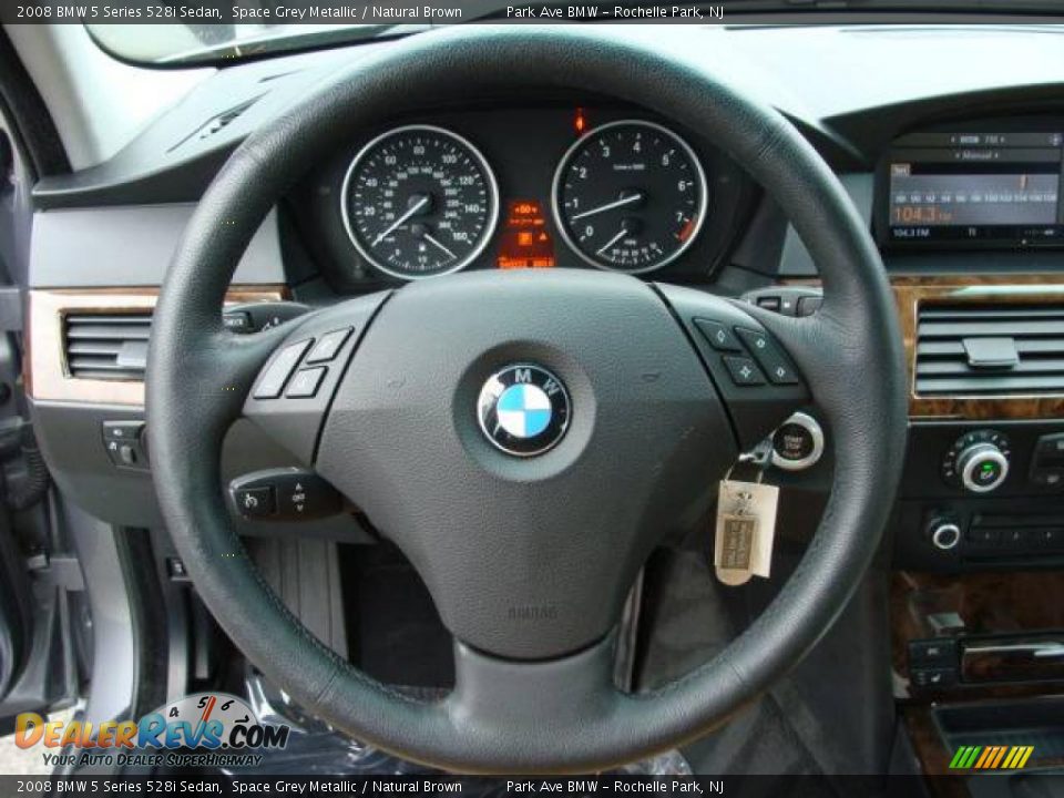2008 BMW 5 Series 528i Sedan Space Grey Metallic / Natural Brown Photo #13