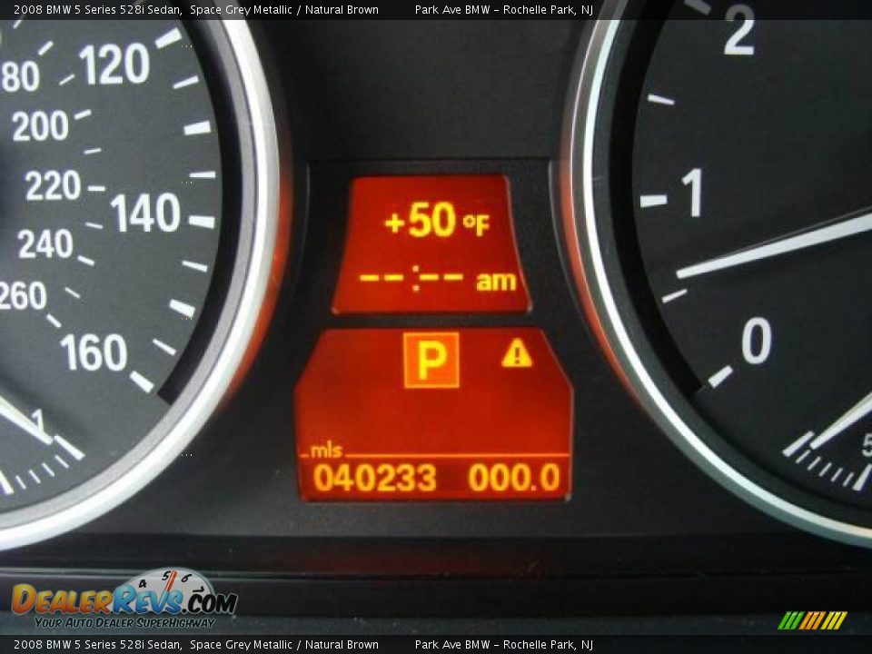 2008 BMW 5 Series 528i Sedan Space Grey Metallic / Natural Brown Photo #14