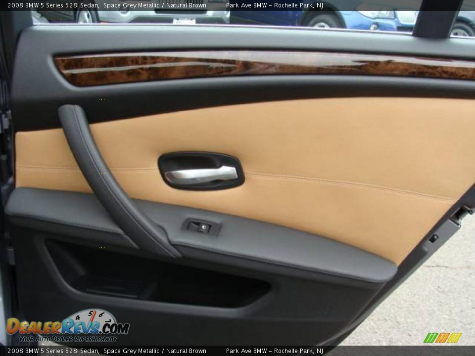2008 BMW 5 Series 528i Sedan Space Grey Metallic / Natural Brown Photo #19
