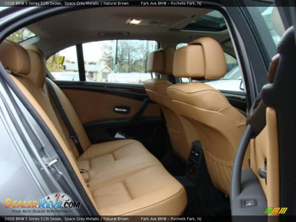 2008 BMW 5 Series 528i Sedan Space Grey Metallic / Natural Brown Photo #20