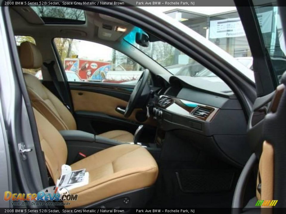 2008 BMW 5 Series 528i Sedan Space Grey Metallic / Natural Brown Photo #22