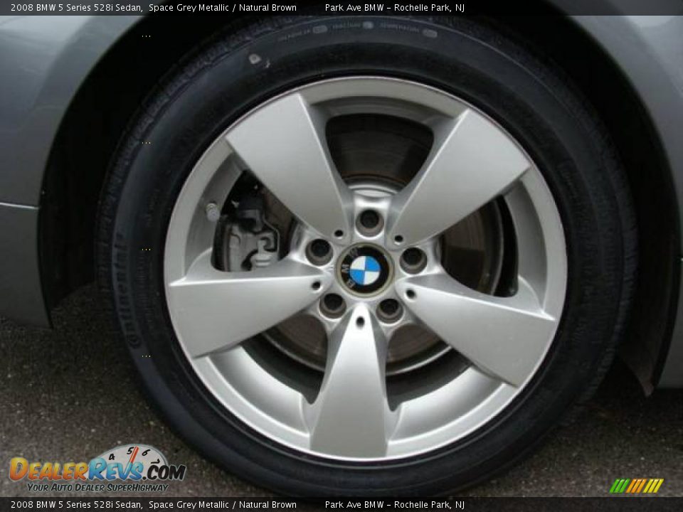 2008 BMW 5 Series 528i Sedan Space Grey Metallic / Natural Brown Photo #23