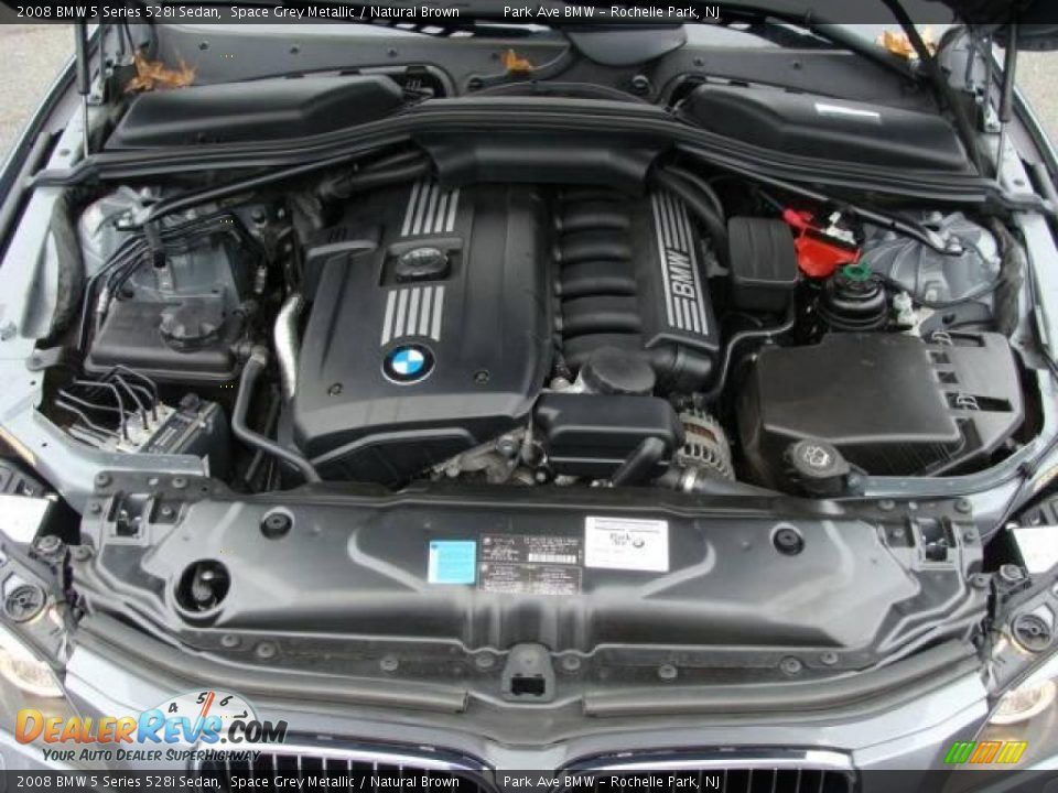 2008 BMW 5 Series 528i Sedan Space Grey Metallic / Natural Brown Photo #25