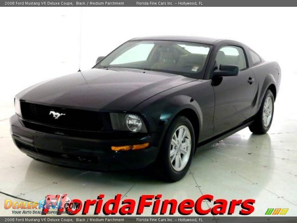 2008 Ford Mustang V6 Deluxe Coupe Black / Medium Parchment Photo #1