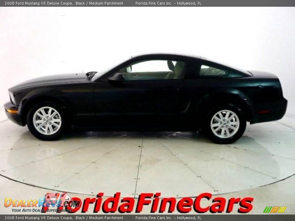 2008 Ford Mustang V6 Deluxe Coupe Black / Medium Parchment Photo #3