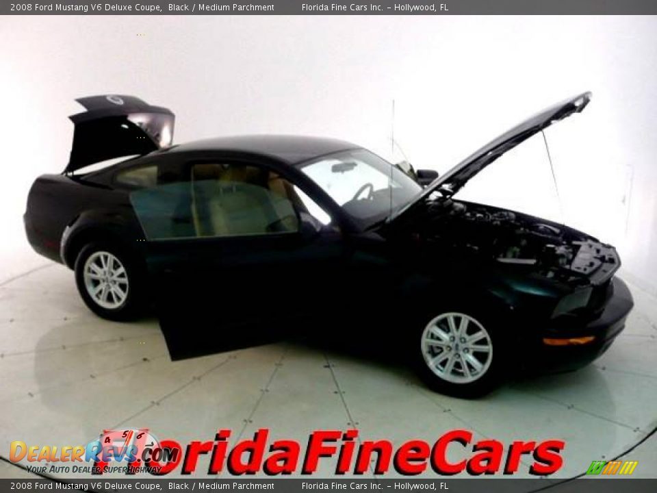2008 Ford Mustang V6 Deluxe Coupe Black / Medium Parchment Photo #7
