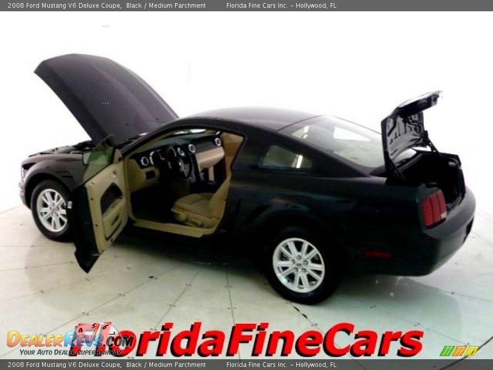 2008 Ford Mustang V6 Deluxe Coupe Black / Medium Parchment Photo #8