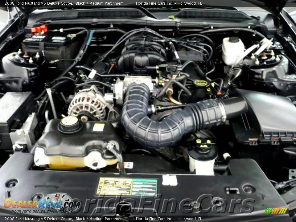 2008 Ford Mustang V6 Deluxe Coupe Black / Medium Parchment Photo #9