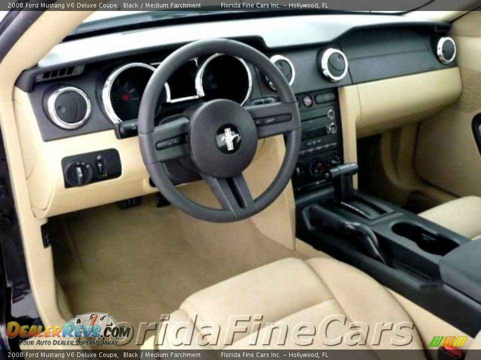 2008 Ford Mustang V6 Deluxe Coupe Black / Medium Parchment Photo #12