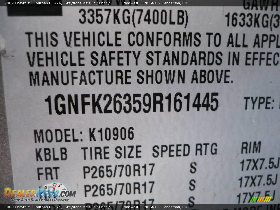 2009 Chevrolet Suburban LT 4x4 Greystone Metallic / Ebony Photo #36