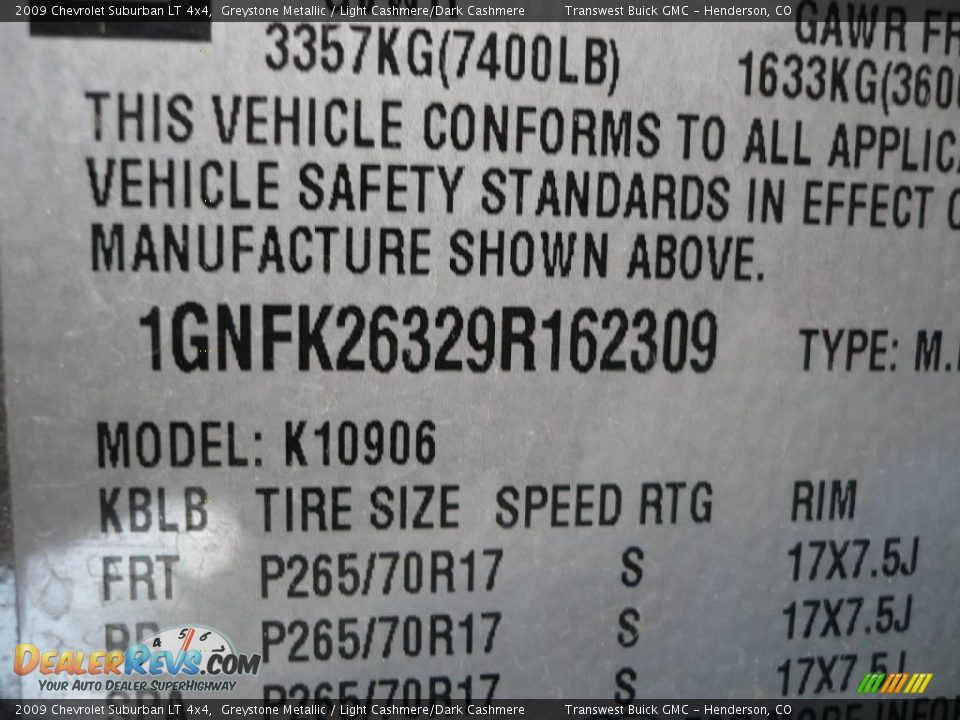 2009 Chevrolet Suburban LT 4x4 Greystone Metallic / Light Cashmere/Dark Cashmere Photo #34