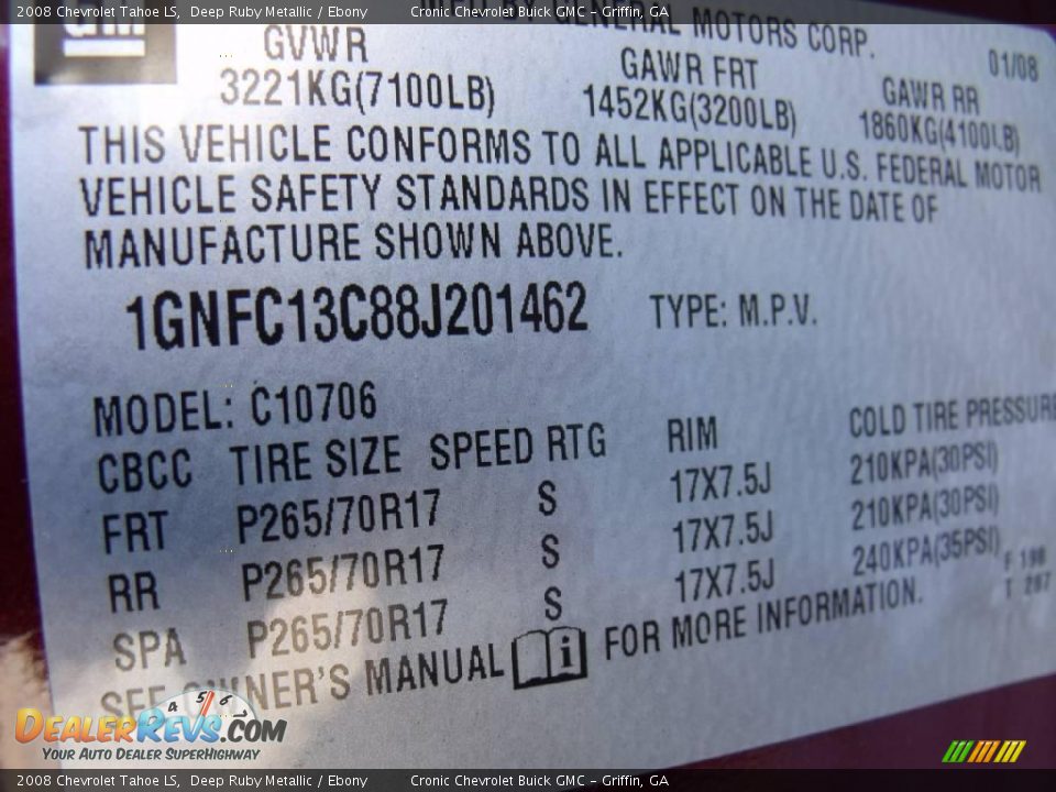 2008 Chevrolet Tahoe LS Deep Ruby Metallic / Ebony Photo #26