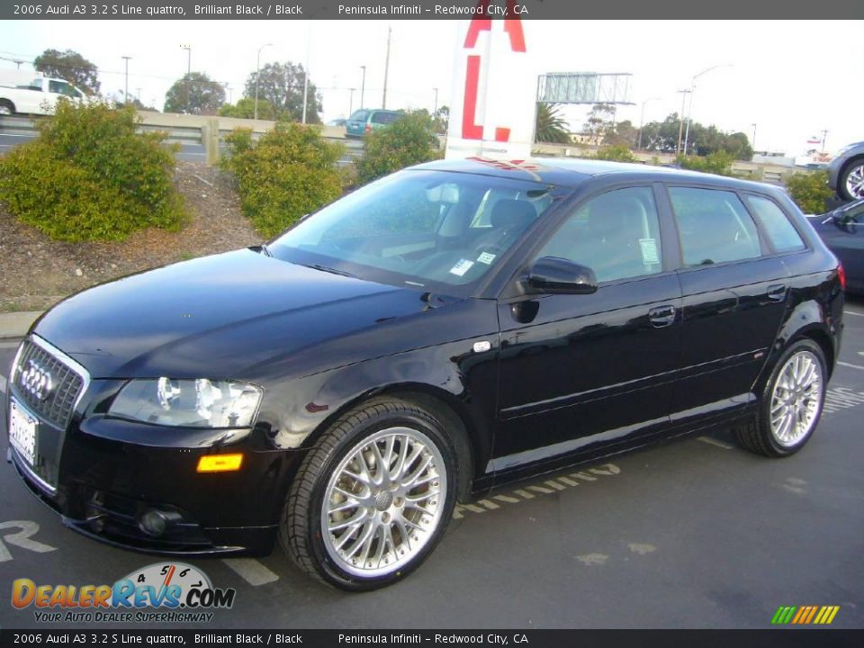 2006 Audi A3 3.2 S Line quattro Brilliant Black / Black Photo #1