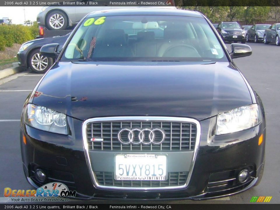 2006 Audi A3 3.2 S Line quattro Brilliant Black / Black Photo #2