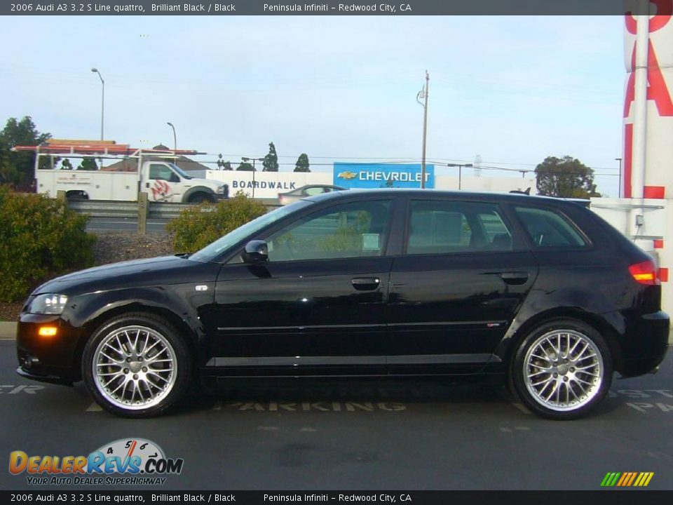 2006 Audi A3 3.2 S Line quattro Brilliant Black / Black Photo #3