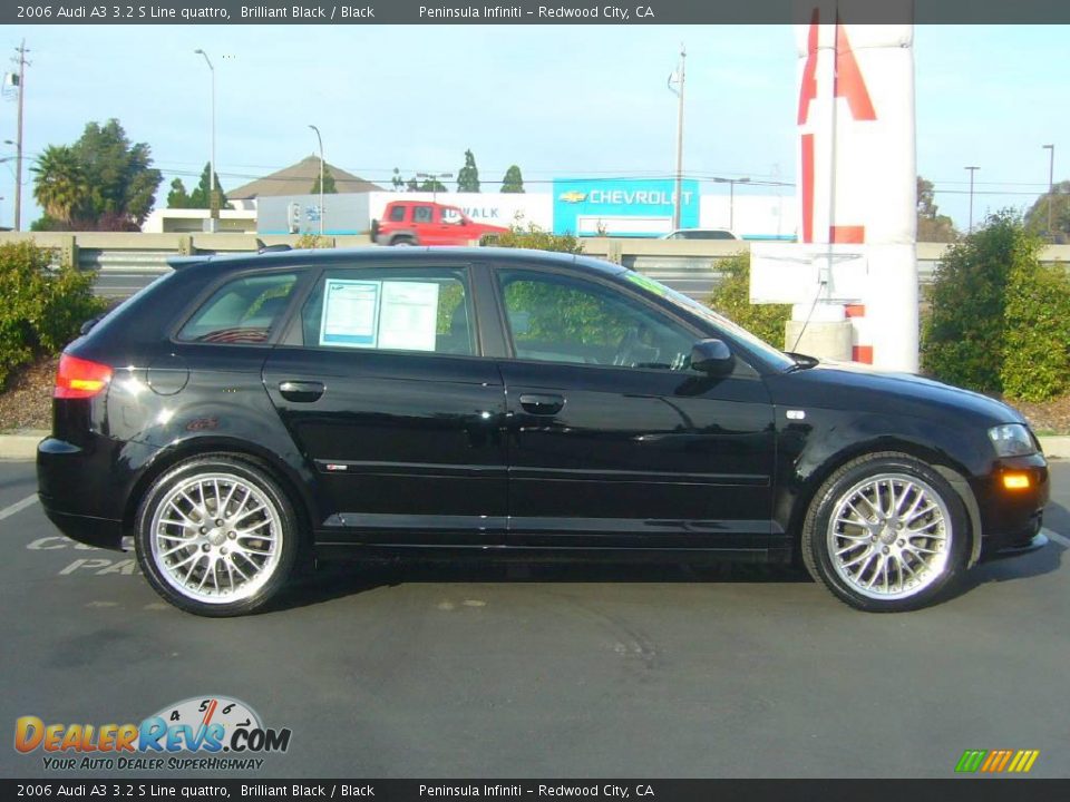2006 Audi A3 3.2 S Line quattro Brilliant Black / Black Photo #6