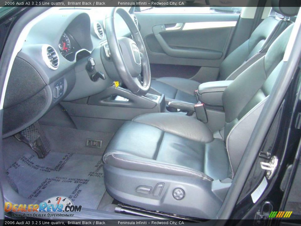2006 Audi A3 3.2 S Line quattro Brilliant Black / Black Photo #9