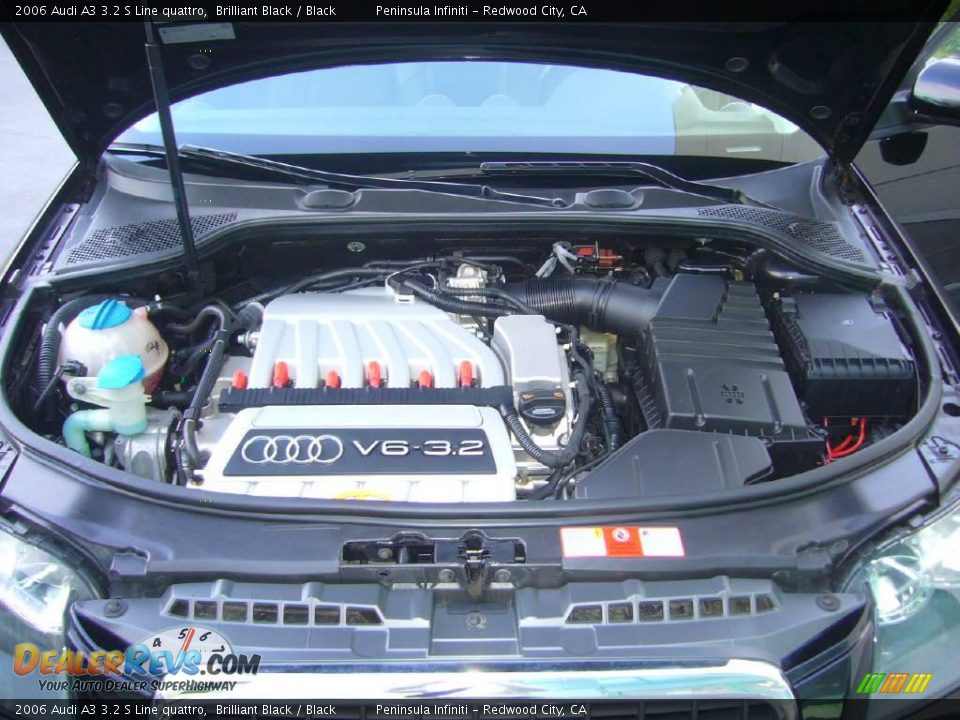 2006 Audi A3 3.2 S Line quattro Brilliant Black / Black Photo #24