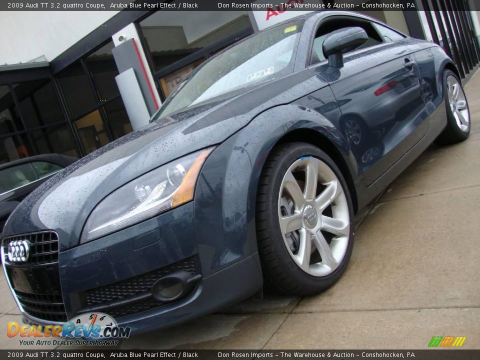 2009 Audi TT 3.2 quattro Coupe Aruba Blue Pearl Effect / Black Photo #2