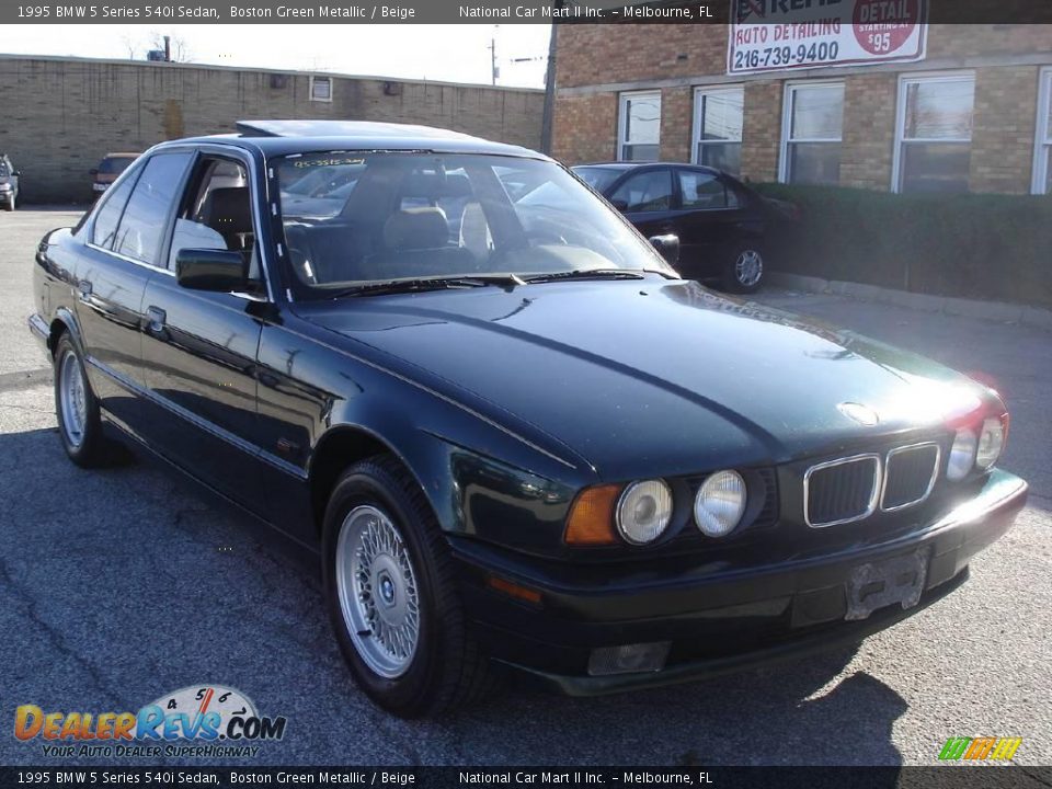 1995 BMW 5 Series 540i Sedan Boston Green Metallic / Beige Photo #3