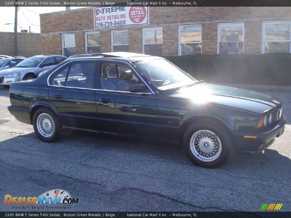 1995 BMW 5 Series 540i Sedan Boston Green Metallic / Beige Photo #4