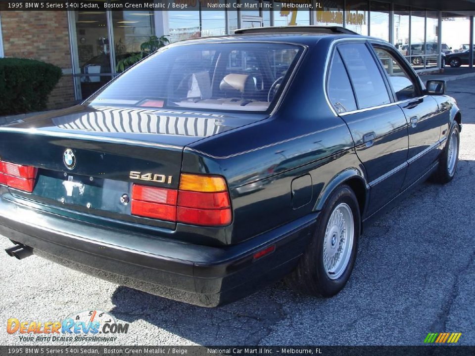 1995 BMW 5 Series 540i Sedan Boston Green Metallic / Beige Photo #5