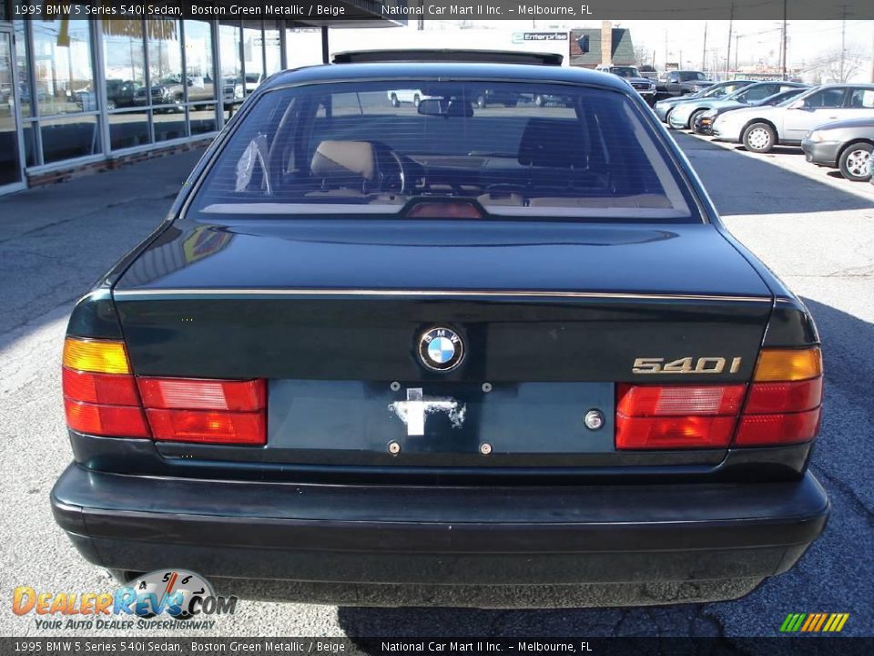 1995 BMW 5 Series 540i Sedan Boston Green Metallic / Beige Photo #6