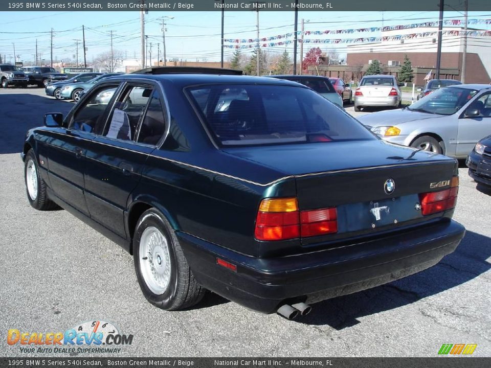 1995 BMW 5 Series 540i Sedan Boston Green Metallic / Beige Photo #7