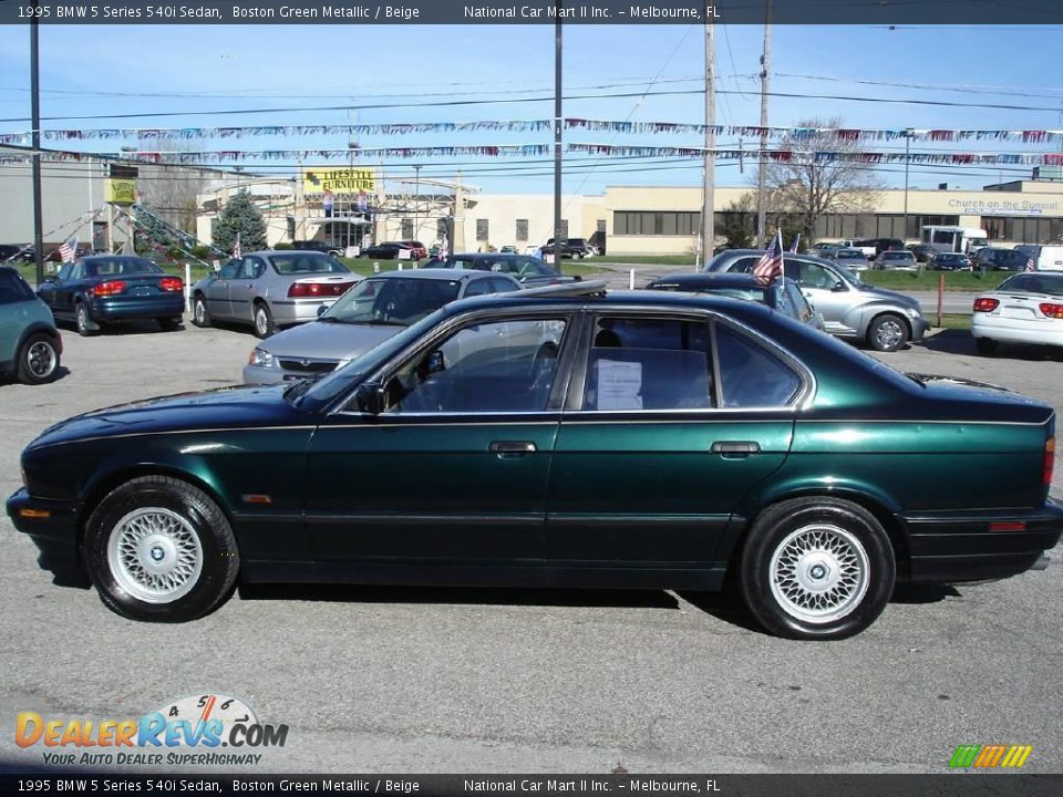 1995 BMW 5 Series 540i Sedan Boston Green Metallic / Beige Photo #8