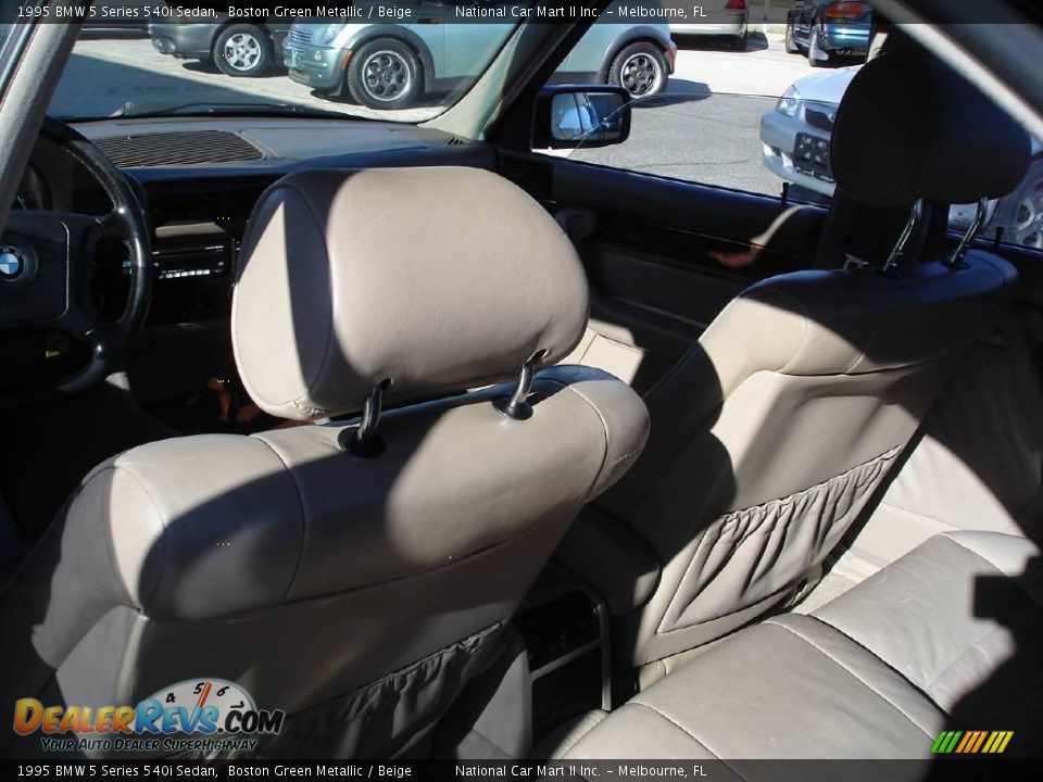 1995 BMW 5 Series 540i Sedan Boston Green Metallic / Beige Photo #10