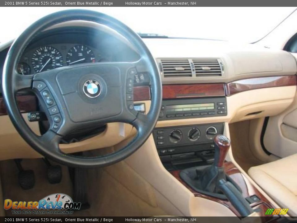 2001 BMW 5 Series 525i Sedan Orient Blue Metallic / Beige Photo #7