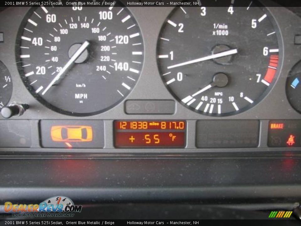 2001 BMW 5 Series 525i Sedan Orient Blue Metallic / Beige Photo #10