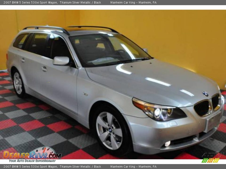 2007 BMW 5 Series 530xi Sport Wagon Titanium Silver Metallic / Black Photo #1