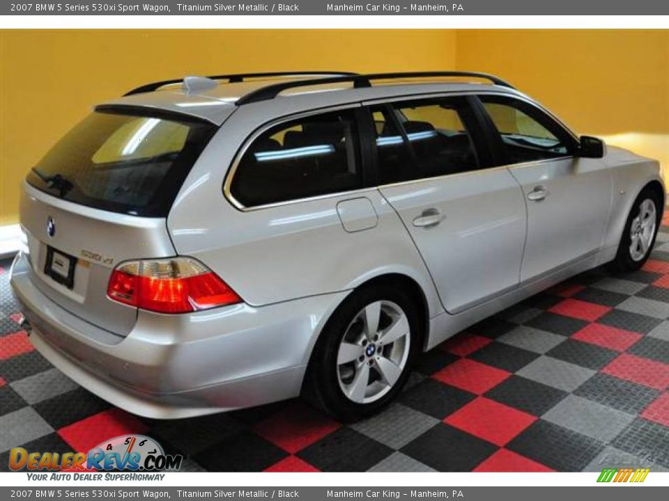 2007 BMW 5 Series 530xi Sport Wagon Titanium Silver Metallic / Black Photo #6
