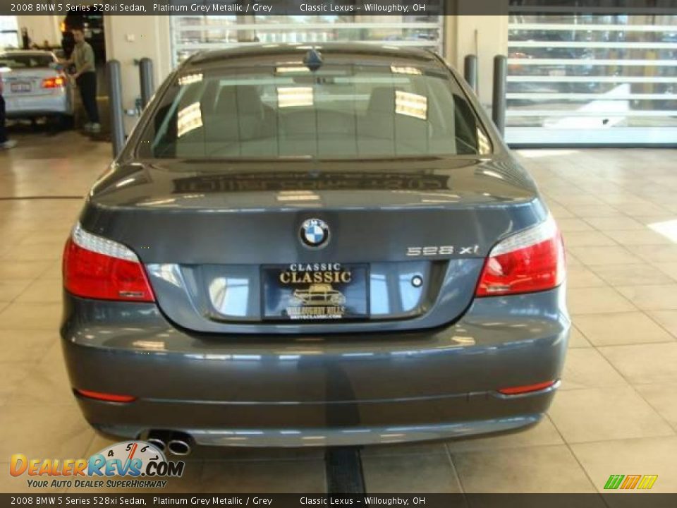 2008 BMW 5 Series 528xi Sedan Platinum Grey Metallic / Grey Photo #3
