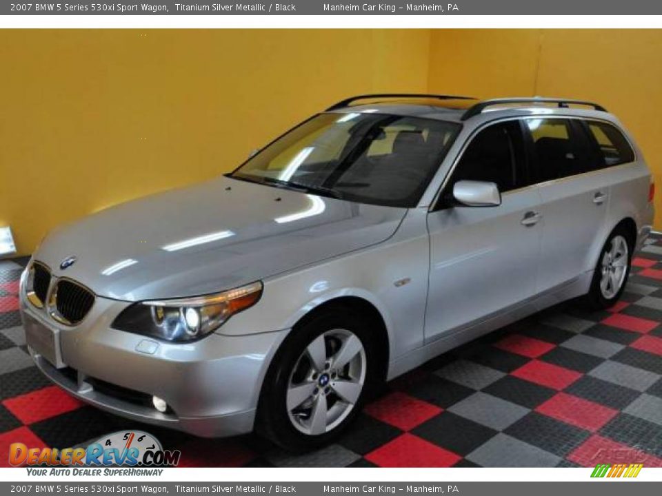 2007 BMW 5 Series 530xi Sport Wagon Titanium Silver Metallic / Black Photo #26
