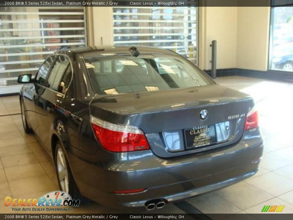 2008 BMW 5 Series 528xi Sedan Platinum Grey Metallic / Grey Photo #4