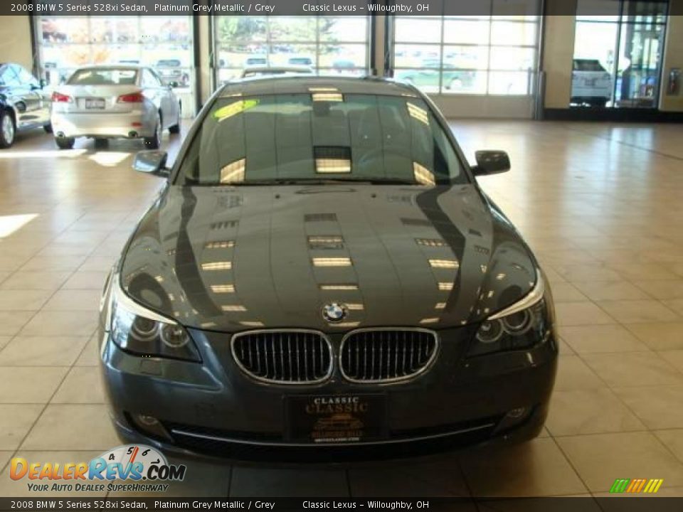 2008 BMW 5 Series 528xi Sedan Platinum Grey Metallic / Grey Photo #5