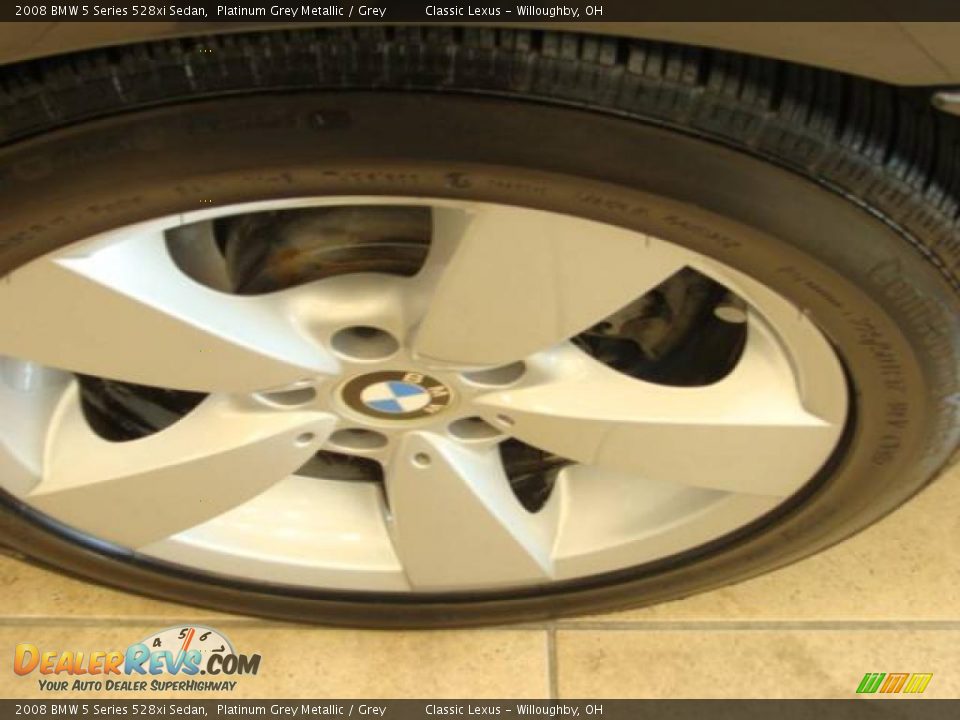 2008 BMW 5 Series 528xi Sedan Platinum Grey Metallic / Grey Photo #6