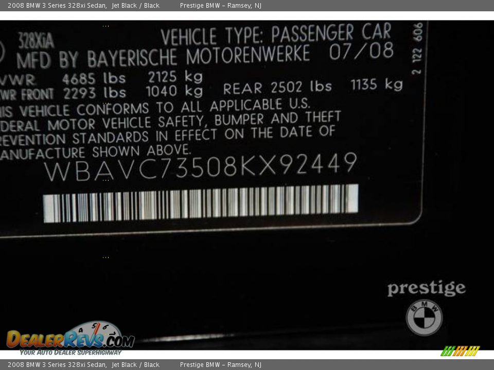 2008 BMW 3 Series 328xi Sedan Jet Black / Black Photo #8