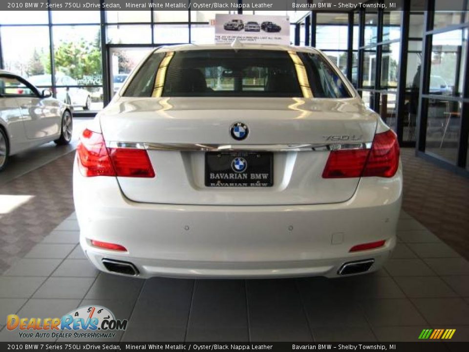 2010 BMW 7 Series 750Li xDrive Sedan Mineral White Metallic / Oyster/Black Nappa Leather Photo #6