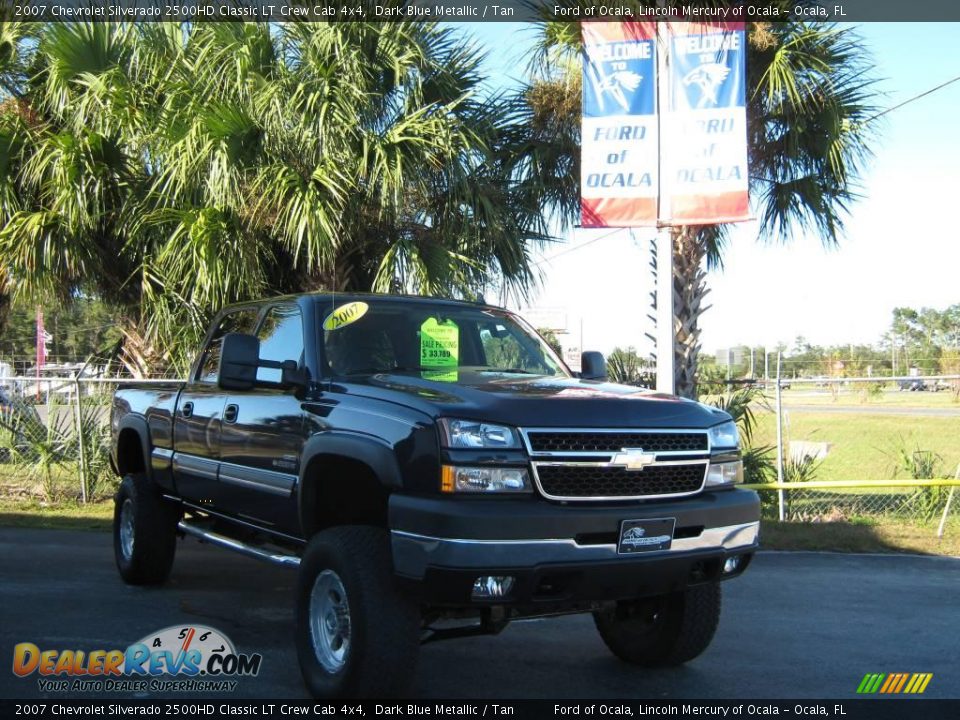 2007 Chevrolet Silverado 2500HD Classic LT Crew Cab 4x4 Dark Blue Metallic / Tan Photo #1