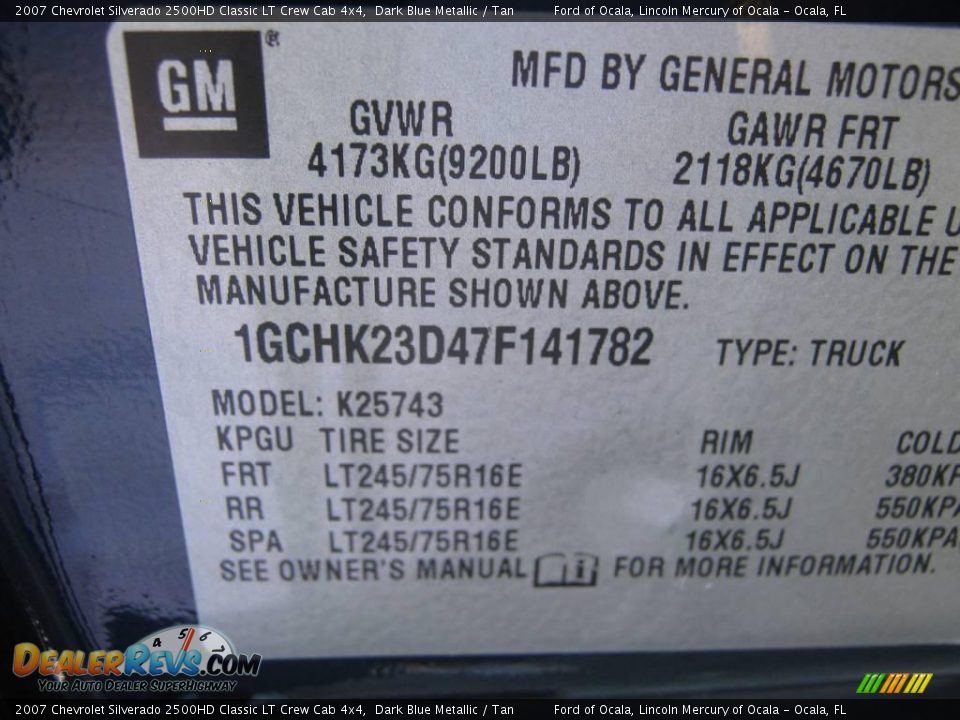 2007 Chevrolet Silverado 2500HD Classic LT Crew Cab 4x4 Dark Blue Metallic / Tan Photo #14