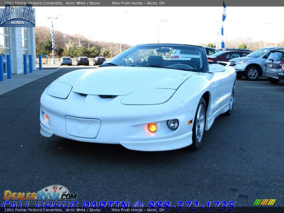 2001 Pontiac Firebird Convertible Arctic White / Ebony Photo #3