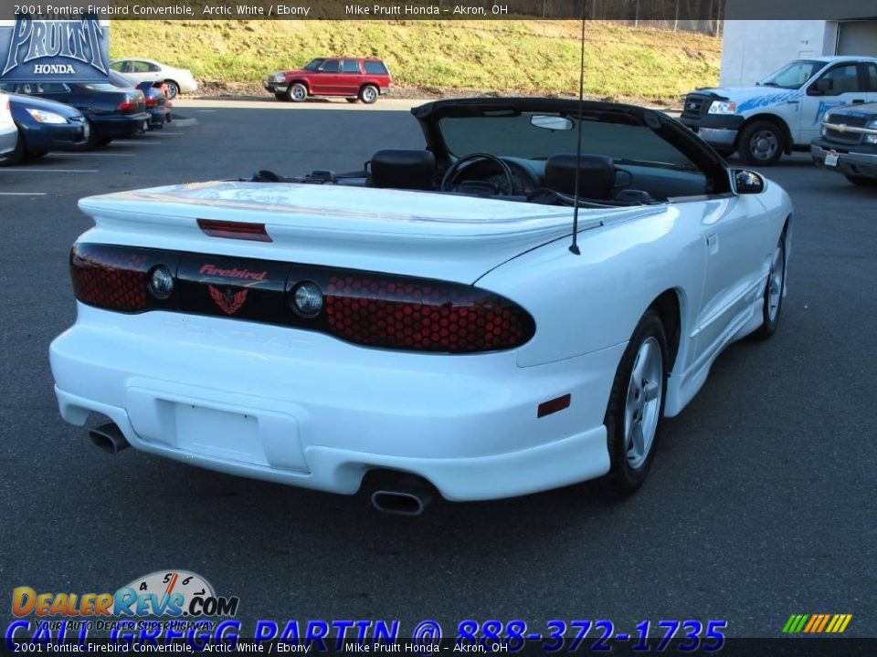 2001 Pontiac Firebird Convertible Arctic White / Ebony Photo #7
