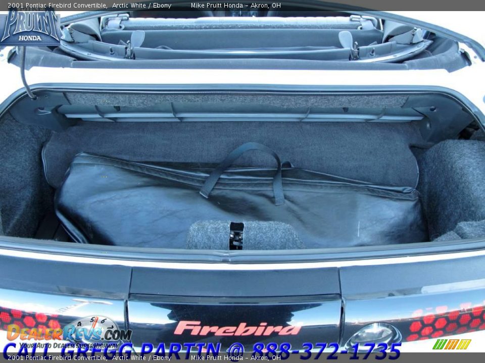 2001 Pontiac Firebird Convertible Arctic White / Ebony Photo #9