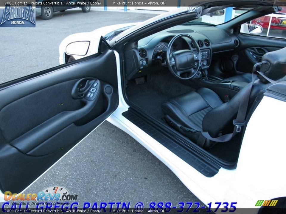 2001 Pontiac Firebird Convertible Arctic White / Ebony Photo #15