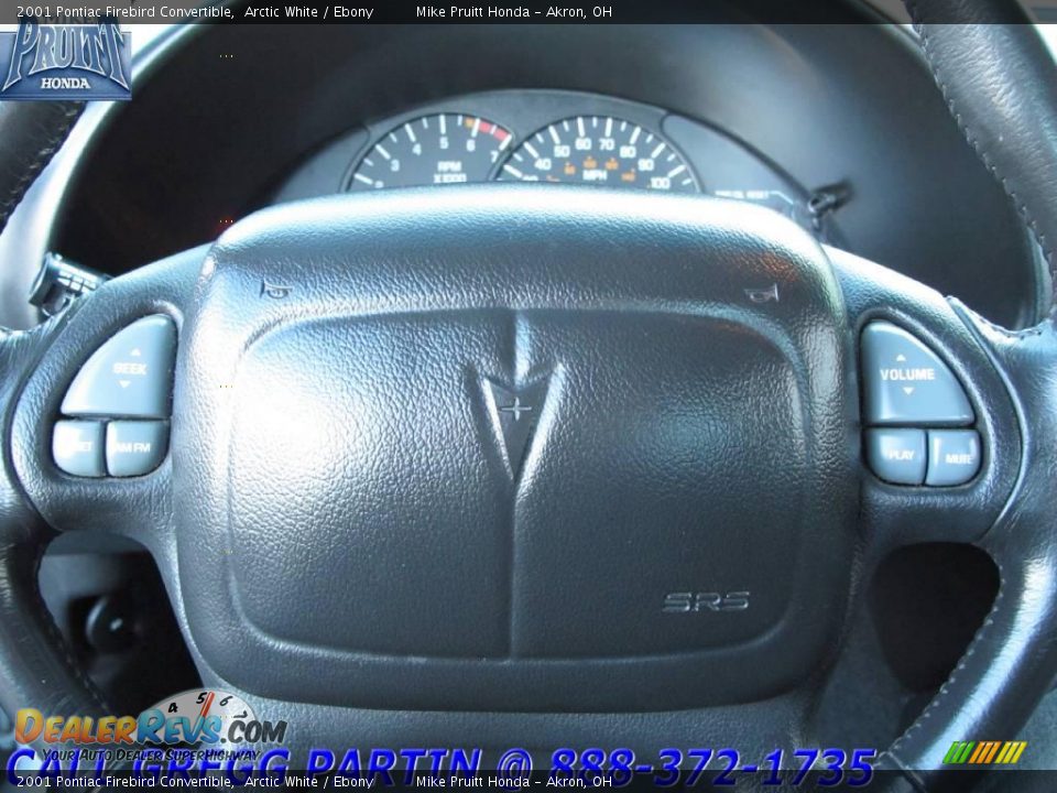 2001 Pontiac Firebird Convertible Arctic White / Ebony Photo #23